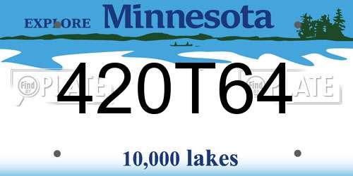 420T64 Minnesota License Plate
