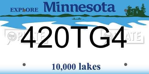 420TG4 Minnesota License Plate