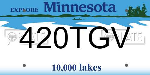 420TGV Minnesota License Plate