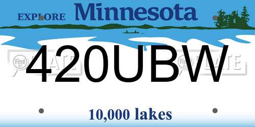 420UBW Minnesota License Plate