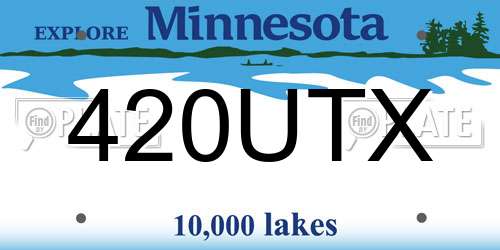 420UTX Minnesota License Plate