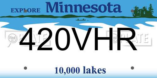 420VHR Minnesota License Plate