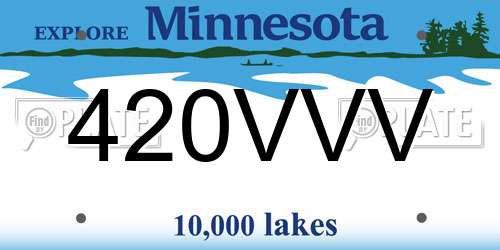 420VVV Minnesota License Plate