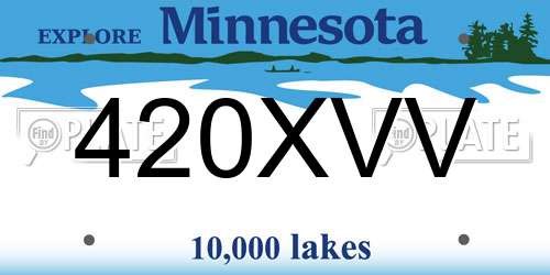 420XVV Minnesota License Plate