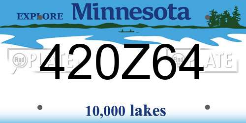 420Z64 Minnesota License Plate