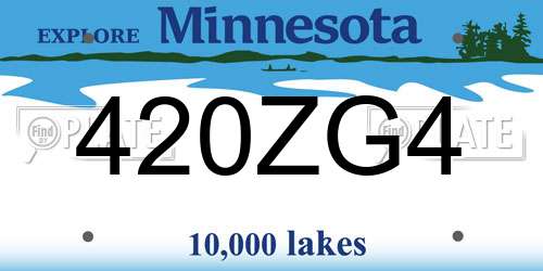 420ZG4 Minnesota License Plate