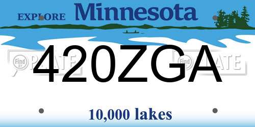 420ZGA Minnesota License Plate