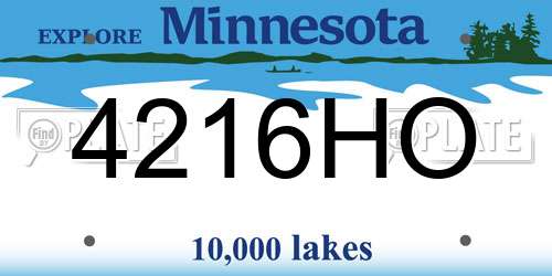 4216HO Minnesota License Plate