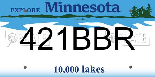 421BBR Minnesota License Plate