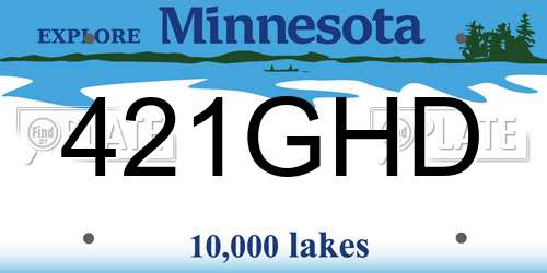 421GHD Minnesota License Plate