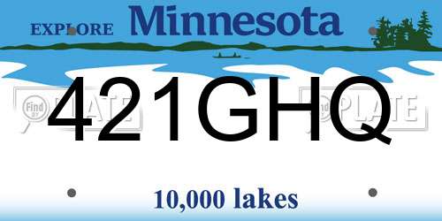 421GHQ Minnesota License Plate