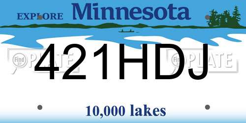 421HDJ Minnesota License Plate