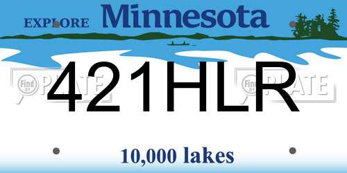421HLR Minnesota License Plate