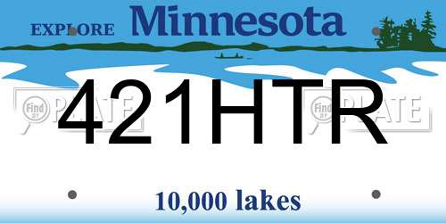 421HTR Minnesota License Plate