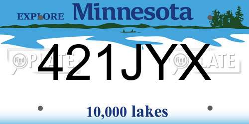 421JYX Minnesota License Plate