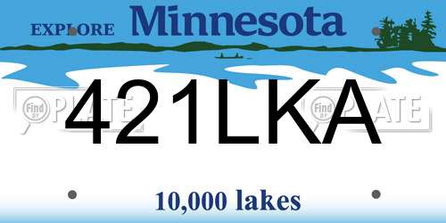 421LKA Minnesota License Plate