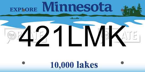 421LMK Minnesota License Plate