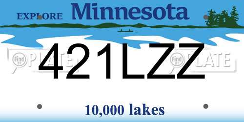 421LZZ Minnesota License Plate