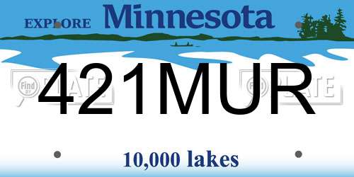 421MUR Minnesota License Plate
