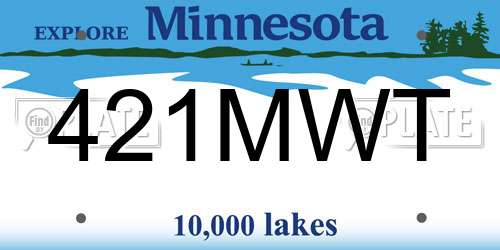421MWT Minnesota License Plate