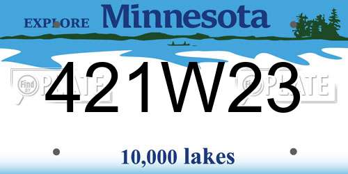 421W23 Minnesota License Plate