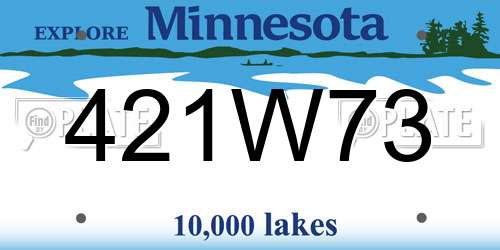 421W73 Minnesota License Plate
