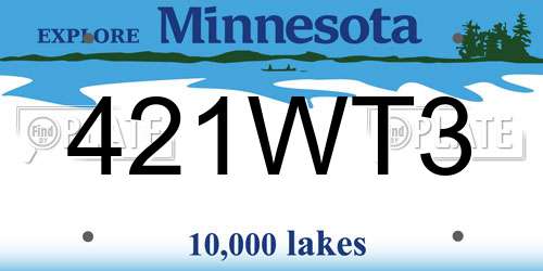 421WT3 Minnesota License Plate