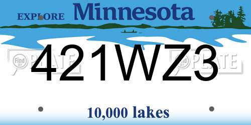421WZ3 Minnesota License Plate
