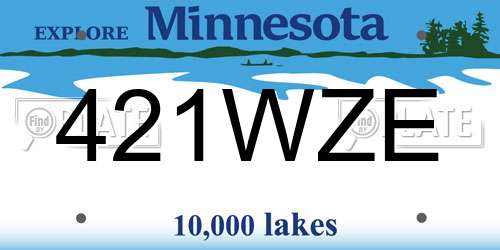 421WZE Minnesota License Plate