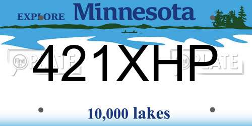 421XHP Minnesota License Plate