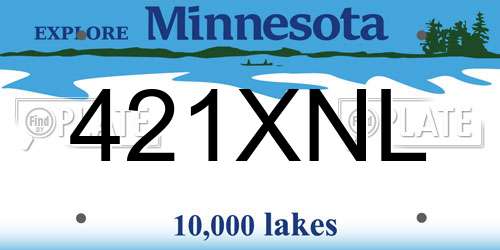 421XNL Minnesota License Plate