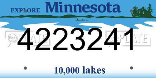 4223241 Minnesota License Plate