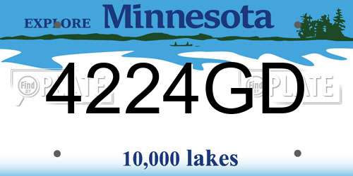 4224GD Minnesota License Plate