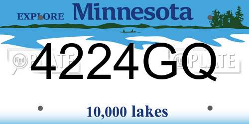 4224GQ Minnesota License Plate