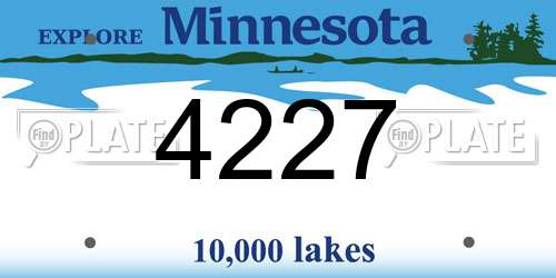 4227 Minnesota License Plate