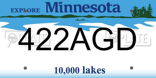 422AGD Minnesota License Plate
