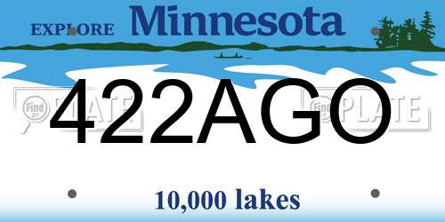 422AGO Minnesota License Plate