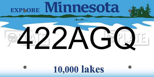 422AGQ Minnesota License Plate