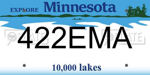 422EMA Minnesota License Plate