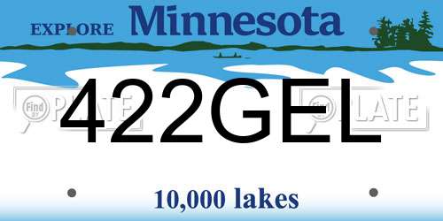 422GEL Minnesota License Plate