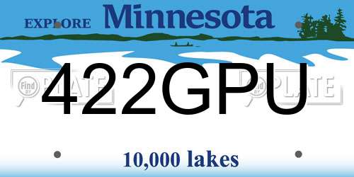 422GPU Minnesota License Plate
