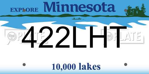 422LHT Minnesota License Plate