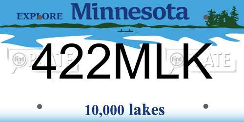 422MLK Minnesota License Plate