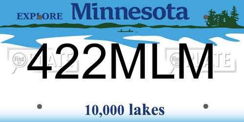 422MLM Minnesota License Plate