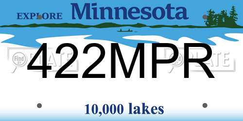 422MPR Minnesota License Plate