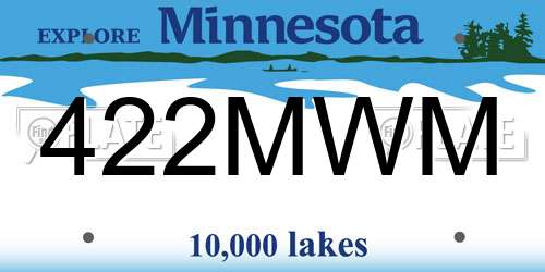422MWM Minnesota License Plate