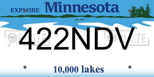 422NDV Minnesota License Plate
