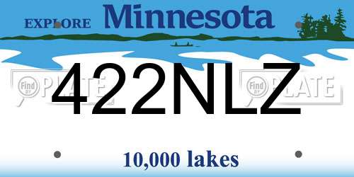 422NLZ Minnesota License Plate
