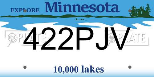 422PJV Minnesota License Plate