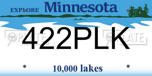 422PLK Minnesota License Plate